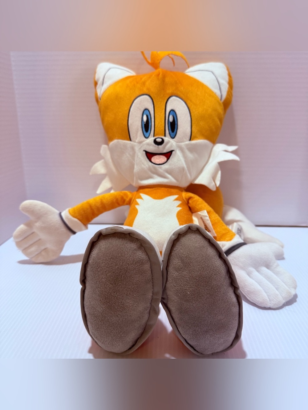 Orange and White Twin-Tailed Fox Plush Stuffed Animal